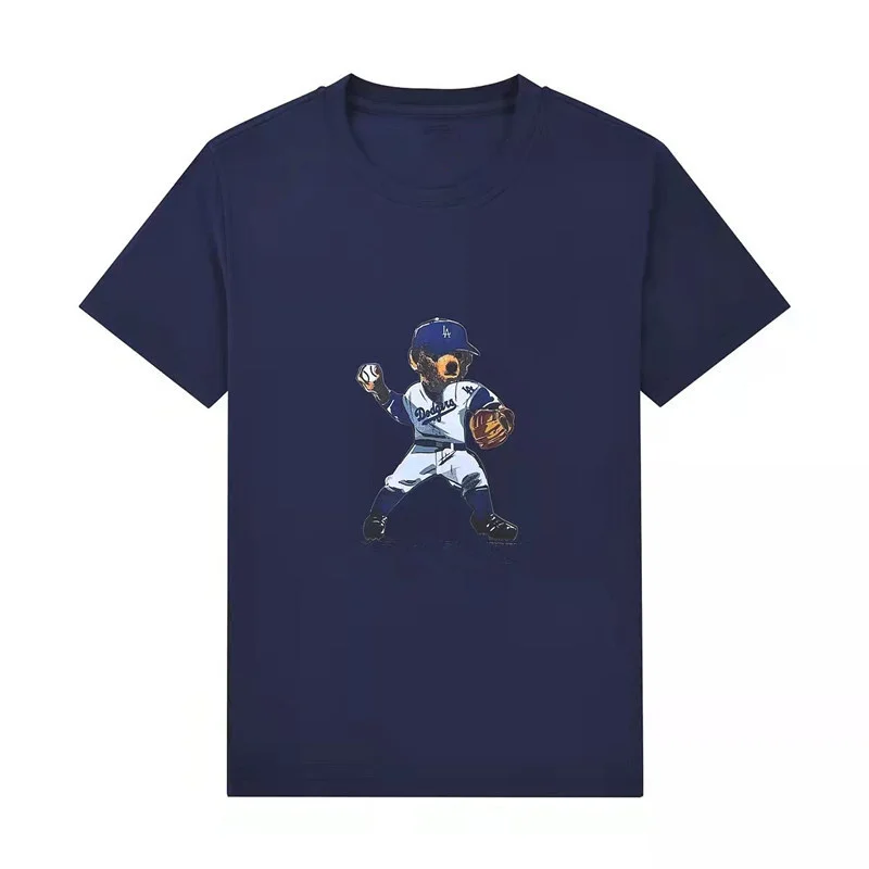 

Футболка мужская с принтом медведя, 100% хлопок, летняя