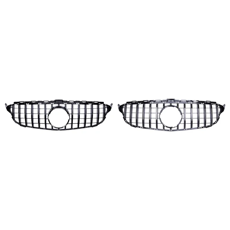 Решетка для переднего бампера решетка Mercedes Bens C Class W205 GT серебристая/глянцевая