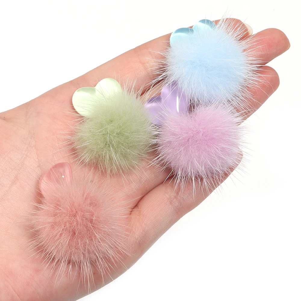 1 пара 36x32 мм милые Мультяшные плюшевые бархатные шариковые серьги универсальные