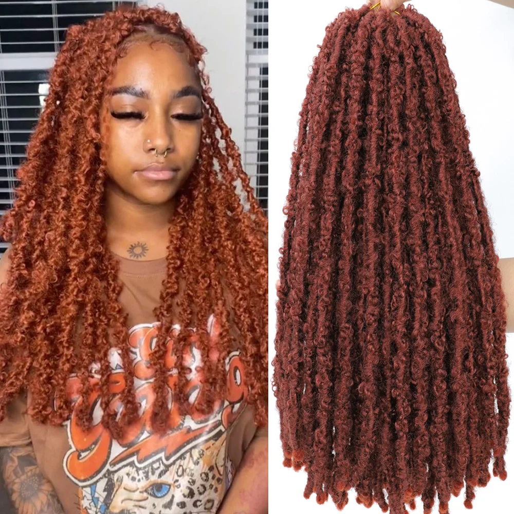 Butterfly Locs Crochet Hair Distressed Faux Locs Crcoeht Hair #1B 27 30 613 BUG 350 4# Synthetic Fluffy Goddess Butterfly Locs
