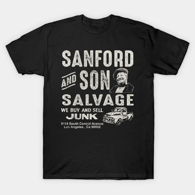 

2021 Men/Women's Summer Black Street Fashion Hip Hop Sanford And Son Salvage T-shirt Cotton Tees Short Sleeve Tops