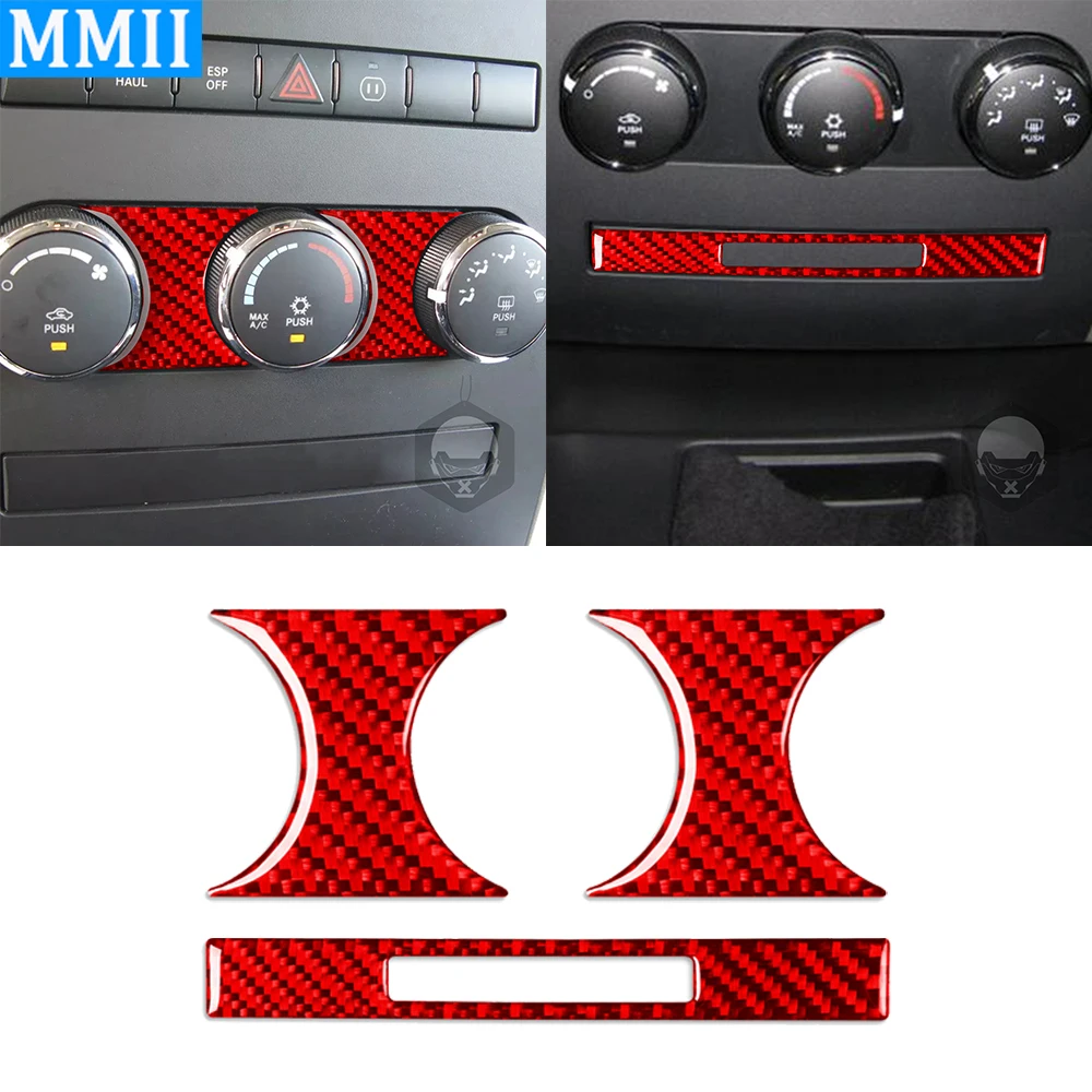 

Ручка кондиционера из углеродного волокна, декоративная панель управления, крышка, аксессуары для интерьера автомобиля, наклейка для Dodge Ram ...