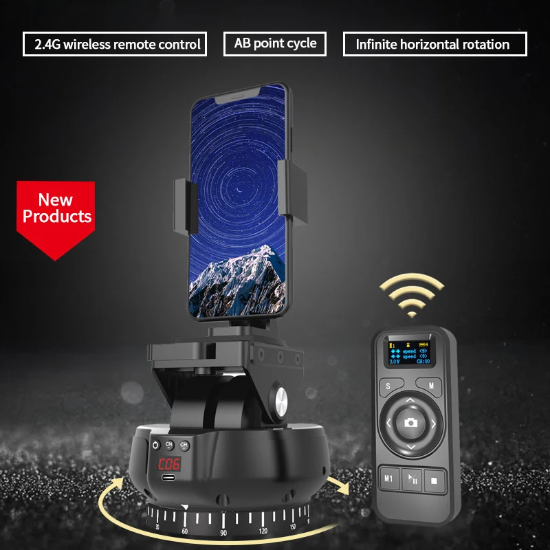 ZIFON YT-1000 YT-1200 Remote Control Pan Tilt Motorized Tripod head Electric Rotation Panoramic head for Phones Cameras