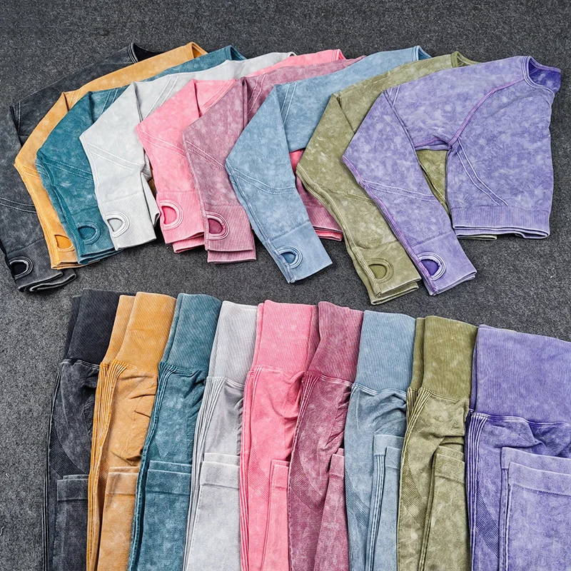 

2023 Clothes Seamless Gym Set Push Up Fitness Leggings Workout Crop Top Women 1/2 Piece Set Outfit Tights Pants Yoga Suit Sports