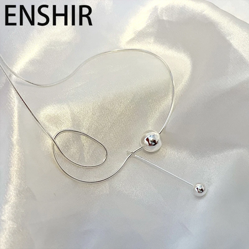 ENSHIR круглые подвески в виде шара женское ожерелье изысканные простые украшения