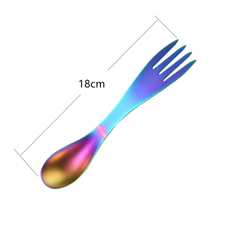 

Outdoor Tableware Camping Picnic Stainless Steel Spork Spoon Ultralight Hiking Camping Travel Tableware Cookware Portable