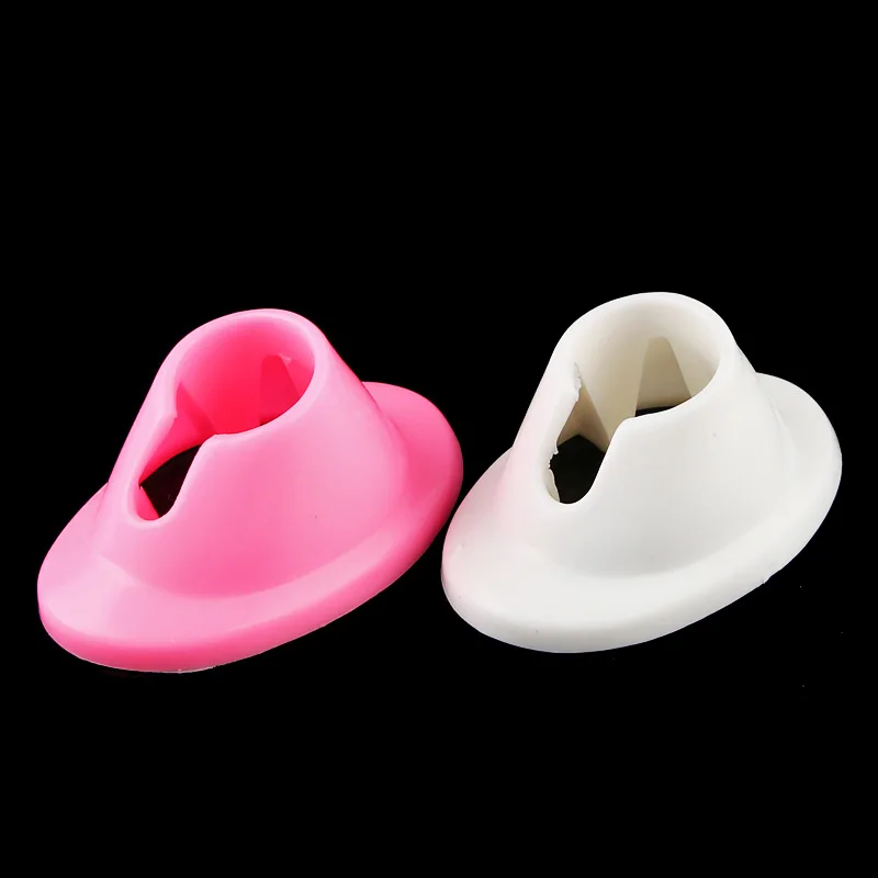 2Pcs Round Style DIY Rubber Nail Gel Polish Holder Display Varnish Bottle Stand Seat Glue Tray Feature 2 Colors