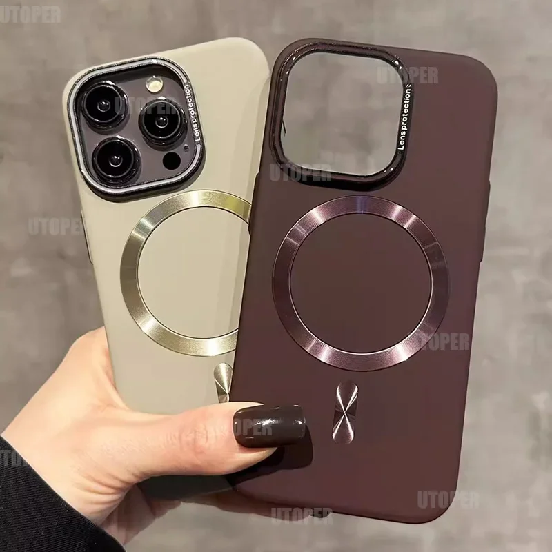 Роскошный Новый магнитный матовый чехол Magsafe для телефона с беспроводной