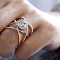 milangirl luxury women big cross rings crystal white zircon stone ring female girls wedding jewelry promise ring