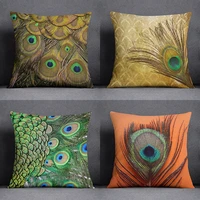 peacock feather decoration collection pillow gift home office decoration pillow bedroom sofa car cushion cover pillowcase