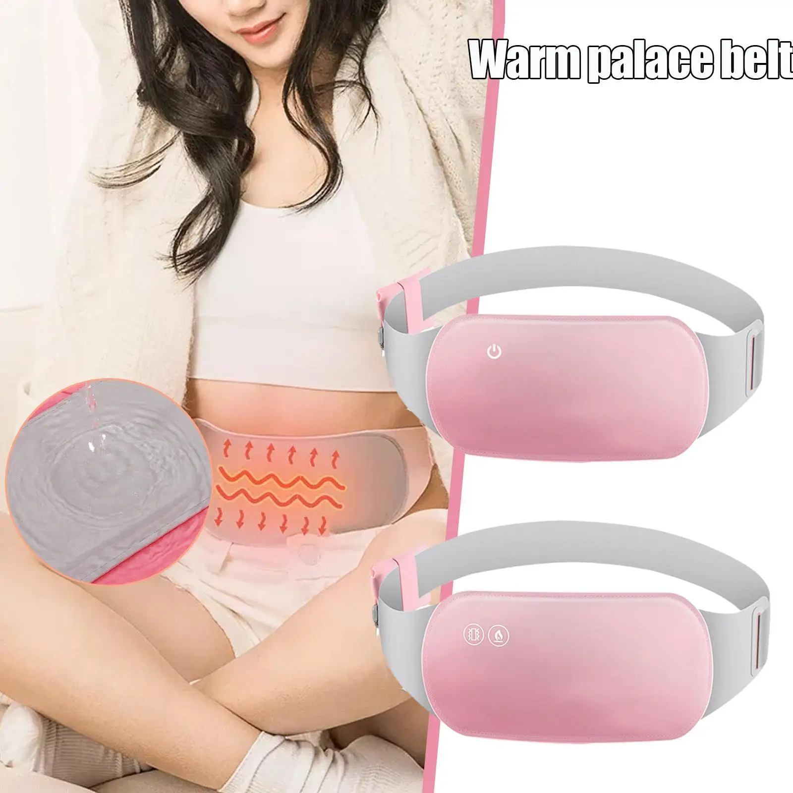 Electric Heating Vibration Massage Belt Washable Heating Pad