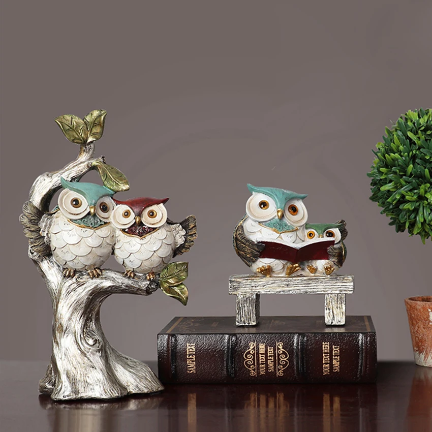 Американские полимерные миниатюрные поделки, милая сова, модный домашний декор, миниатюрная фигурка, сказочные садовые миниатюры, садовые аксессуары