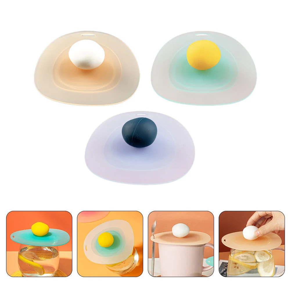 

3 Pcs Dust Cover Silicone Cup Lid Dustproof Mug Drink Covers Silica Gel Leakproof
