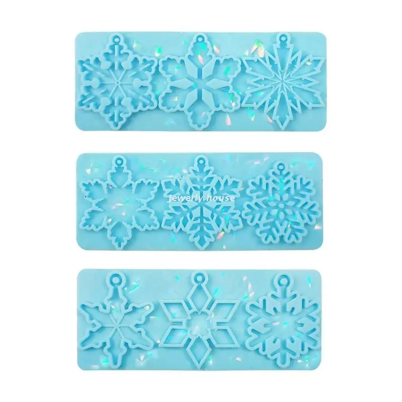 

Christmas Ornaments Mold Snowflake Keychain Resin Molds Pendant Mold LXAE