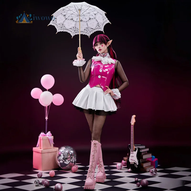 Фото Monster Cos High Косплей Костюм Дракулауры Аниме Вечеринка Школьная Форма Искусственная Кожа Хэллоуин Играть Ролевая Одежда Костюм HERO №2