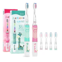kids sonic electric toothbrush battery powered colorful led timer tooth brush replaceable dupont brush heads sg ek6