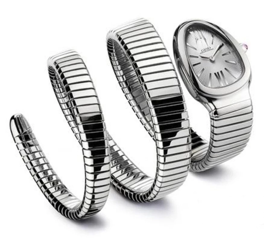 

Women Quartz Watch Rose Gold Diamonds Snake Lady Female Fashion Watches