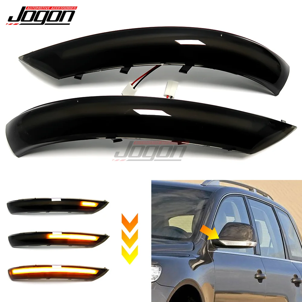 2pcs For VW Volkswagen Touareg I MK1 7L 2007 2008 2009 2010 Car Dynamic Turn Signal Lamp Side Mirror Sequential LED Light - купить по