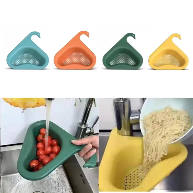 

Kitchen Sink Strainer Leftover Drain Basket Soup Garbage Filter Multifunctional Hanging Fruit Vegetable Drainer Rack Gadgets