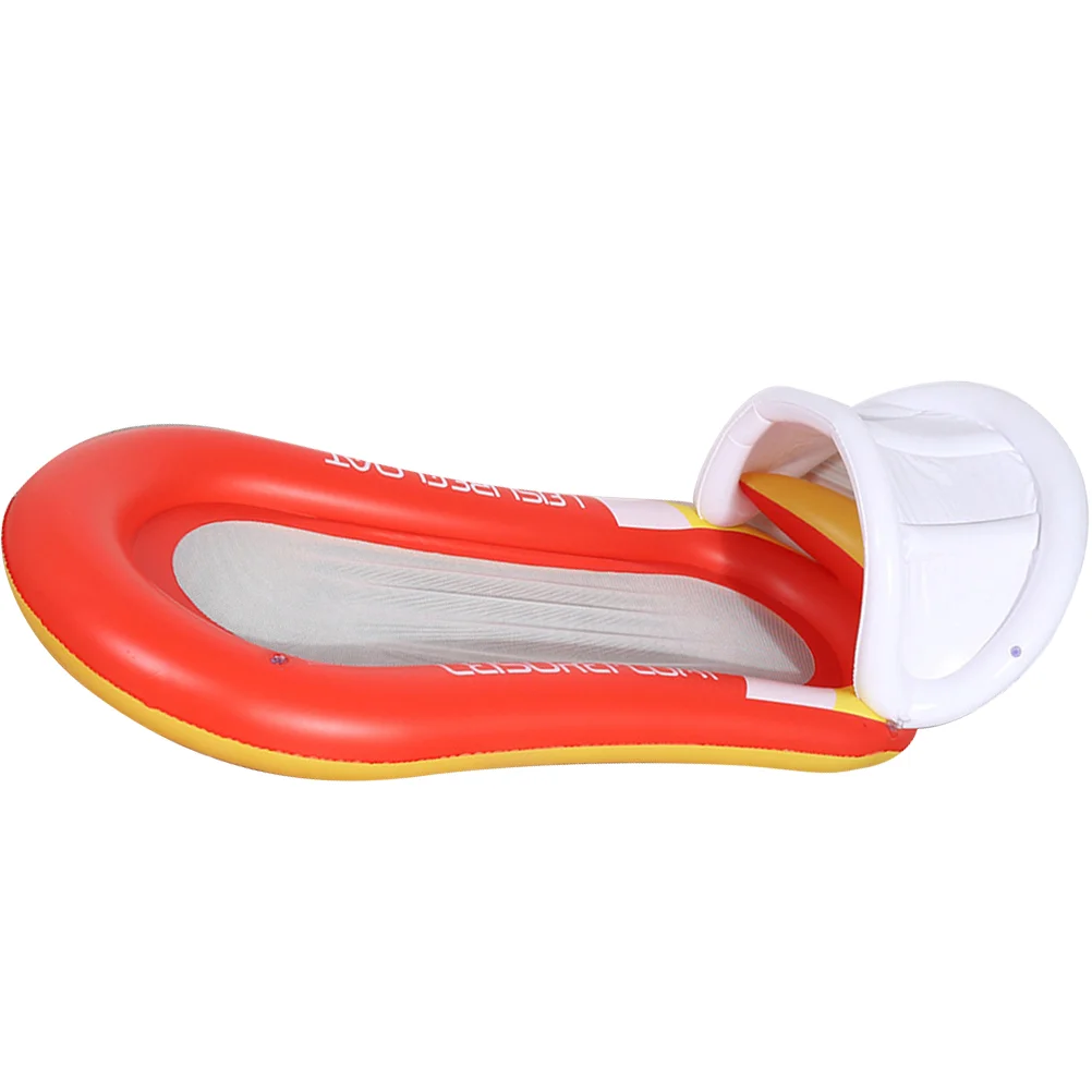 

Pool Hammock Floating Lounger Bed Blow Pool Chair Bed with Sun Shade Shed 160x90cm Orange