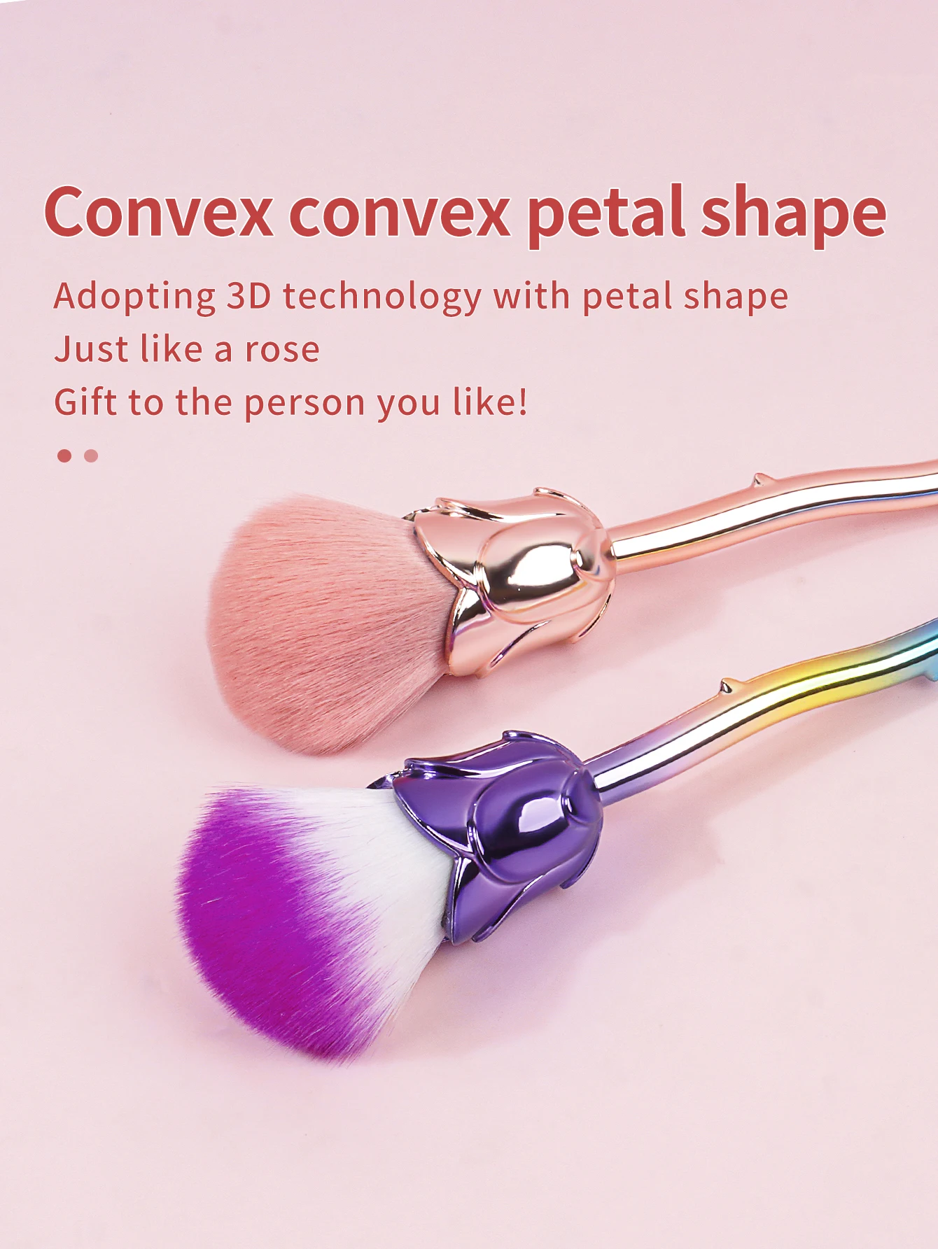 1 Шт. Портативная Розовая Кисть Для Макияжа Пудры Румян Бронзаторов Мягкой Щетины