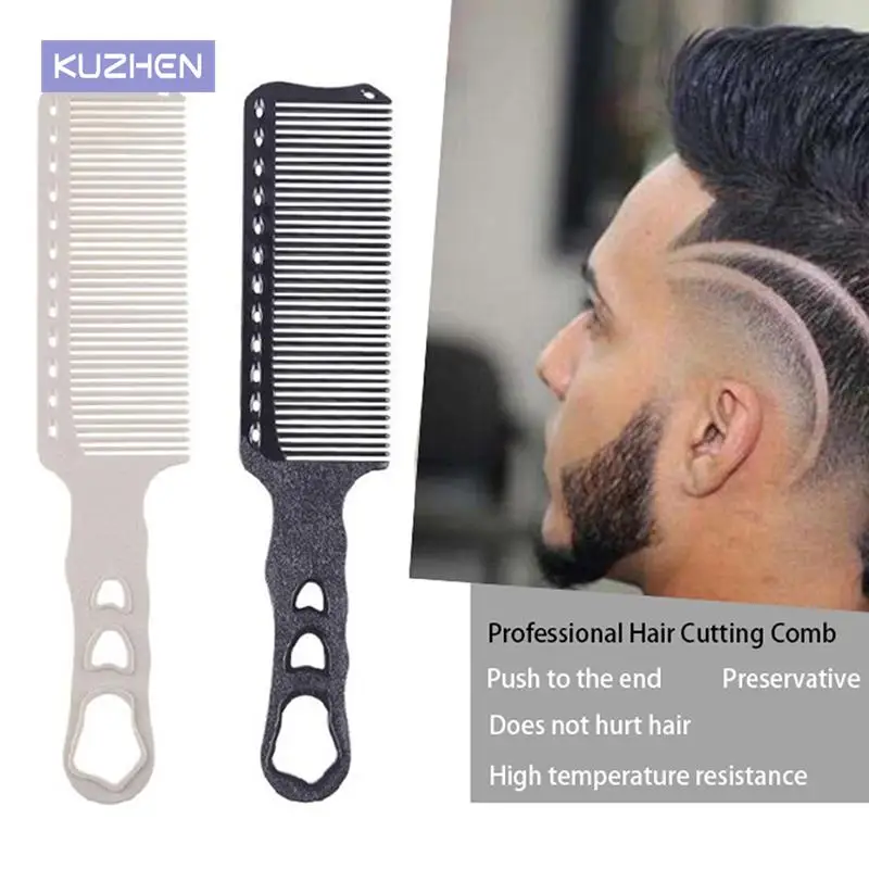 

1pc Pro Hair Comb Resin Material Hair Clipper Comb For Men Anti-static Barber Hair Cutting Comb Hairdressing Flat Combs
