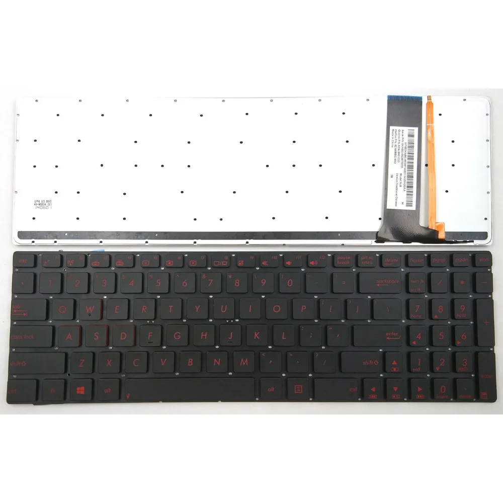 

New Laptop Keyboard for Asus N550 N550J N550JA N550JK N550JV N550L N550LF N56 N56DP N56DP-DH11 Series Without Frame With Backlit