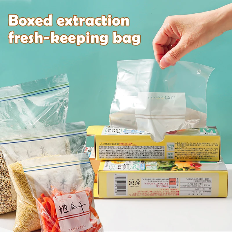 

10/15/20Pcs PVC Fresh Keeping Bag For Vegetable Fruit Storage Freezing Preservation Zipper Sealed Bags Kitchen Food Organization