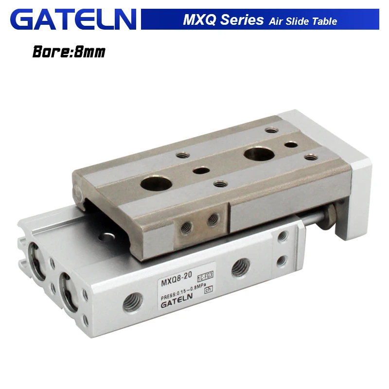 MXQ8 series air slide table dual rod rail pneumatic cylinder bore 8mm stroke 10-75mm MXQ8-10 MXQ8-20 MXQ8-50A/AS/AT/B/BS/BT