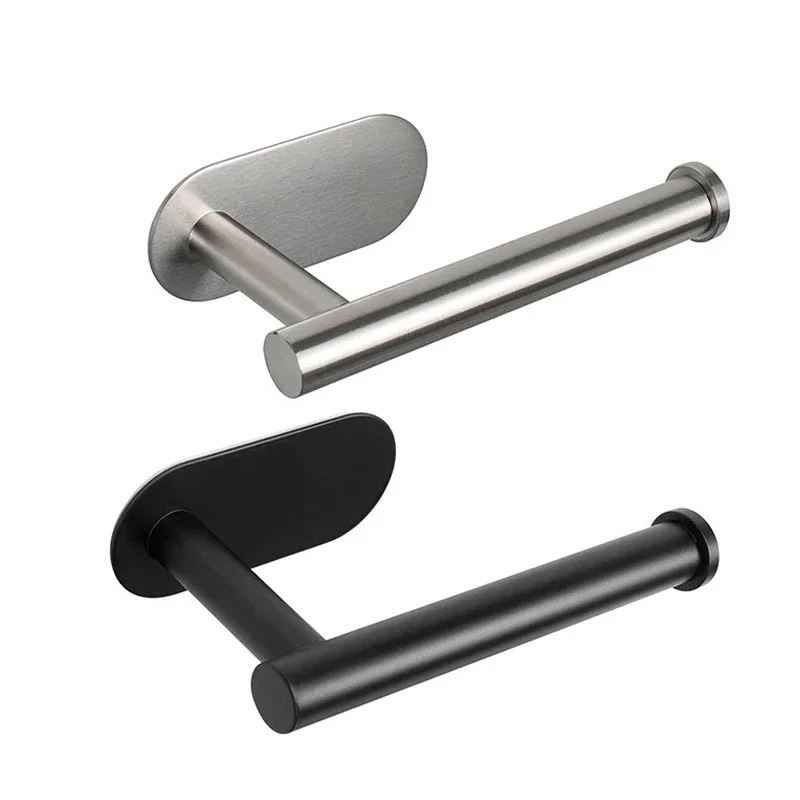 

No Punching Wall Mounted Toilet Paper Holder Rustproof Anticorrosion Stainless Steel Bathroom Kitchen Toilet Paper Roll Holder