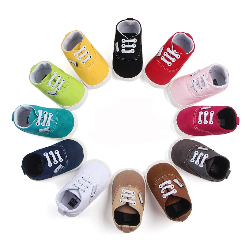 

Rubber Sole Canvas Baby Shoes For Newborn Infant Toddler Baby Girl Boy Anti-slip Sneaker Casual Shoes Prewalker