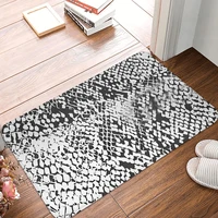 animal skin kitchen non slip carpet black white snake flannel mat entrance door doormat floor decor rug