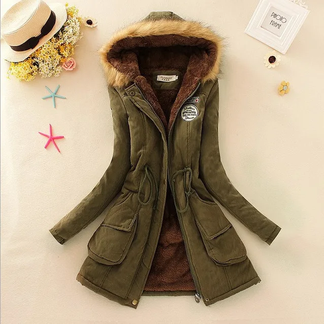 

2022 New Autumn Winter Women Cotton Jacket Padded Casual Slim Coat Emboridery Hooded Parkas Wadded Warm Overcoat