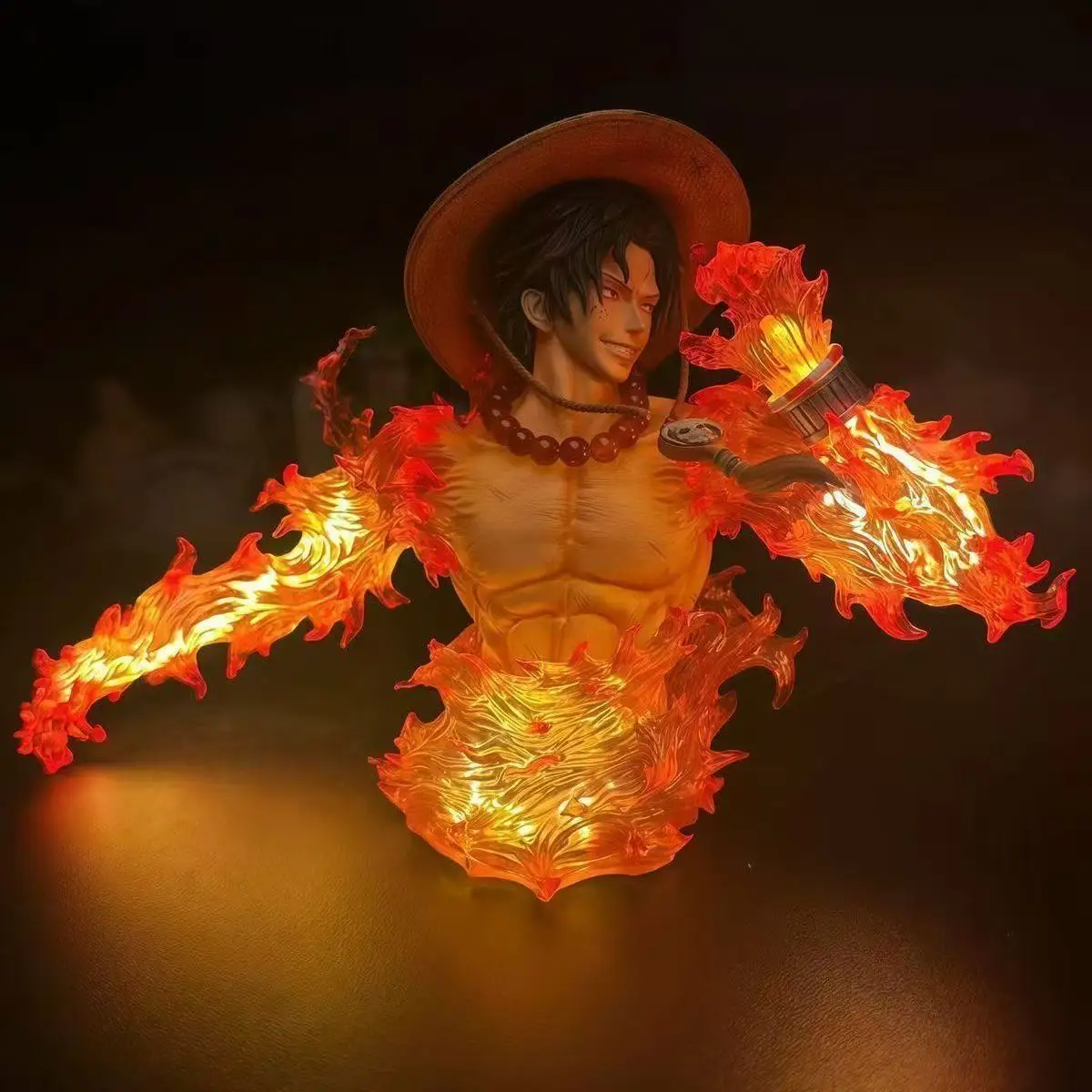 Фото Фигурка аниме-персонажа Портгас Д. Эйс из One Piece, 13 см/5,12 дюйма, со светодиодной подсветкой, коллекционная модель из ПВХ, игрушка, подарок №4