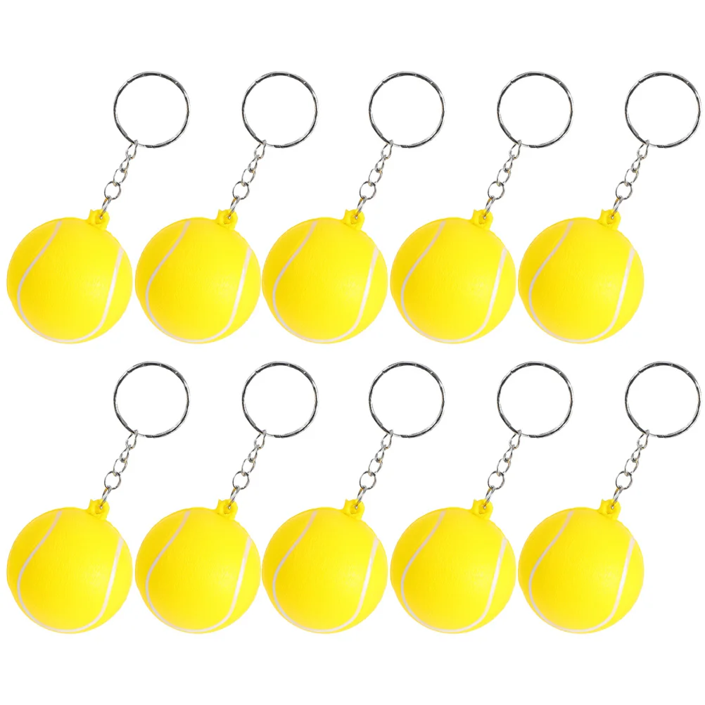 10pcs Tennis Ball Keychain Key Ring Sports Keychain Handbag Decor Tennis Lovers Gifts