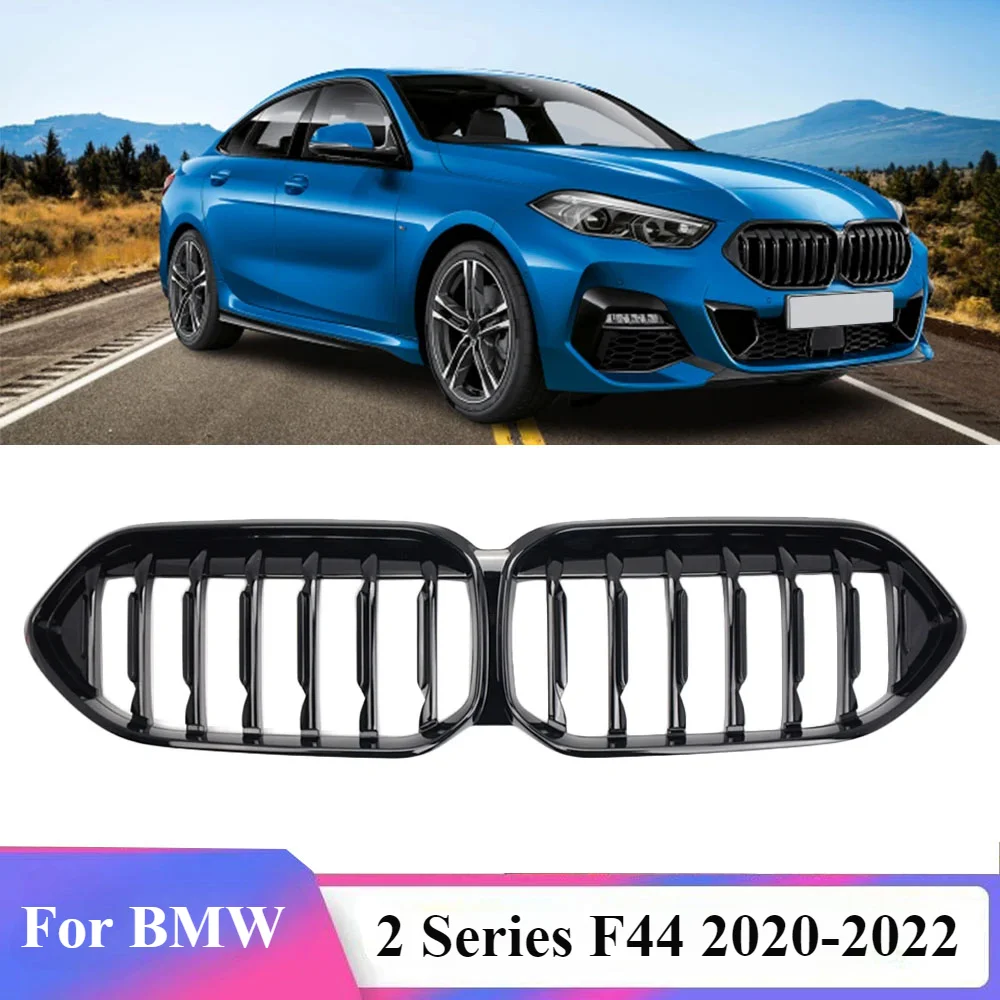 Решетка для переднего бампера BMW F44 2021 + решетка радиатора 2 серии Gran Coupe глянцевая