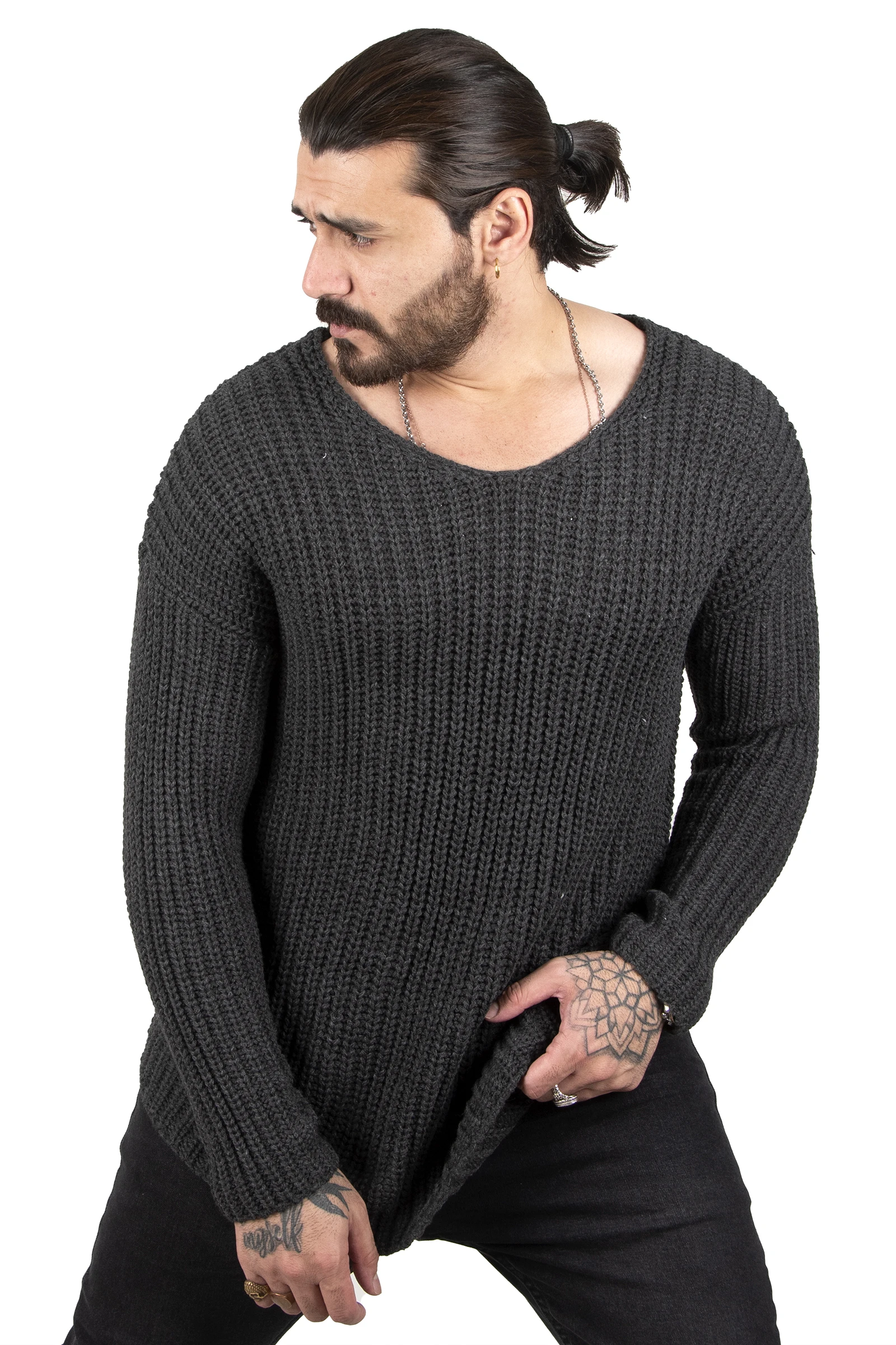 

DeepSEA Large V Collar Thick Fabric Lycra Men 'S Sweater 2202624