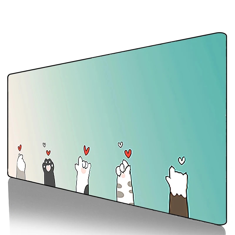 

Аксессуары для офиса в виде милой кошачьей лапки, противоскользящий Настольный коврик, компьютерные офисы, крутой коврик для мыши 900x400, игро...