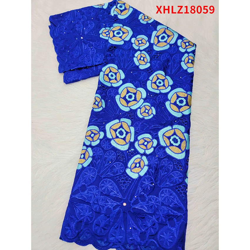 

Low Price Africa cotton edge printing 5 yards lace fabric XHLZ18059B