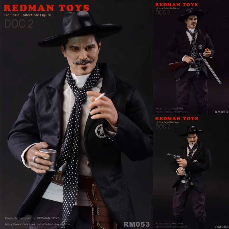 

Original REDMAN TOYS RM053 1/6 Collectible Male Solider The Cowboy DOC 2 Tombstone Town with Weapon Action Figure Gift