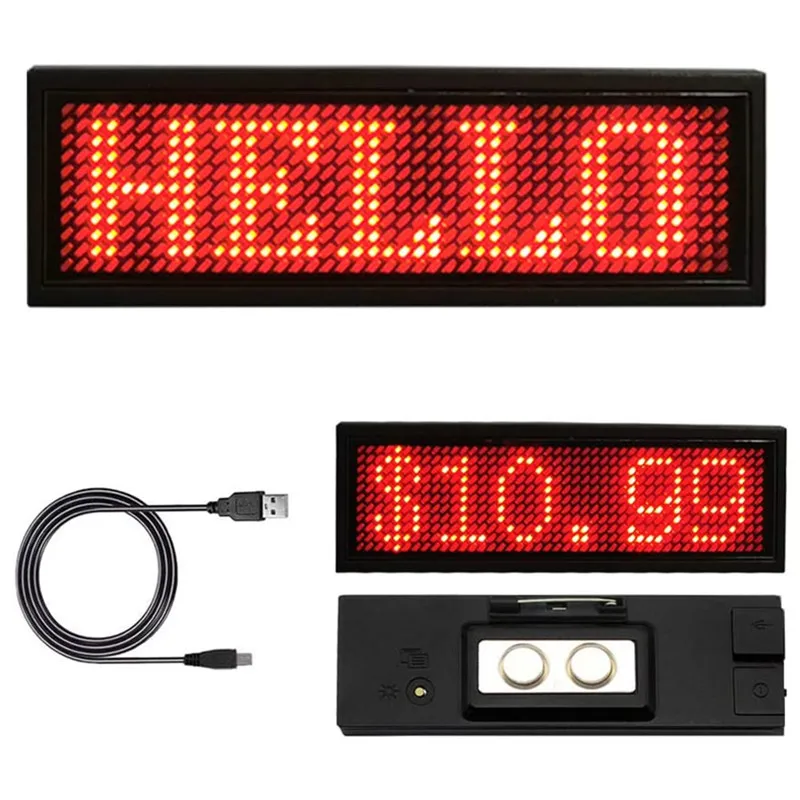 

Значок для бизнеса, программируемый цифровой дисплей USB, 44X11 пикселей, использует перезаряжаемый экран для детской карты, для бара, отеля