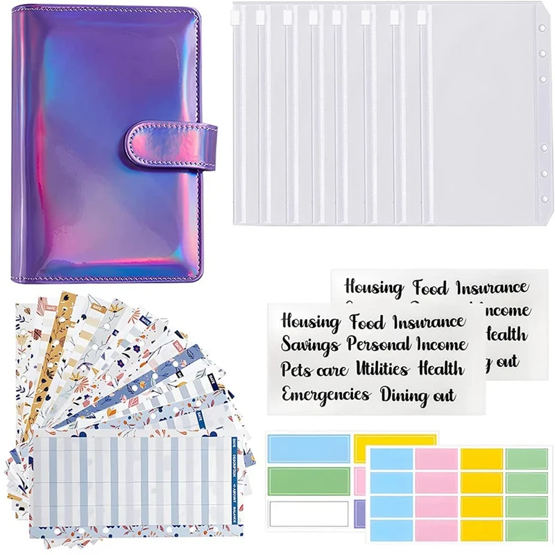 

Budget Binder With Cash Envelopes For Budgeting,A6 Saving Binder Pocket,Expense Budget Sheets,For Cash Envelope System