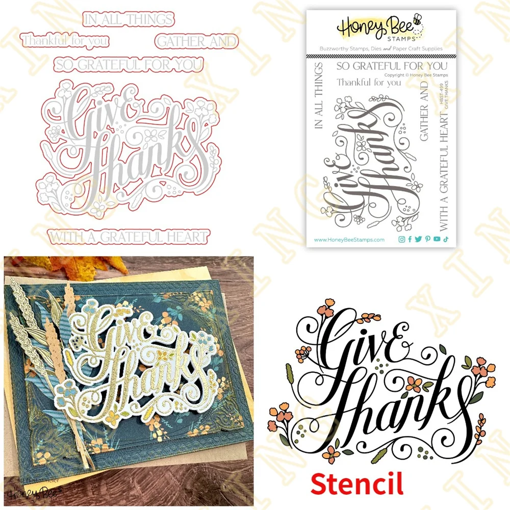

Metal Cutting Dies Silicone Stamps Stencil Give Thanks Scrapbooking New Make Photo Album Card DIY Paper Embossing Craft Supplies