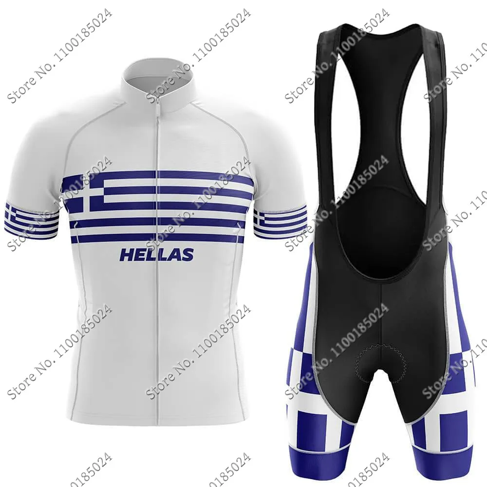 

2022 Hellas National Team Cycling Jersey Set Cycling Clothing Road bike Shirt Suit bicycle bib Shorts MTB Wear Maillot Culotte