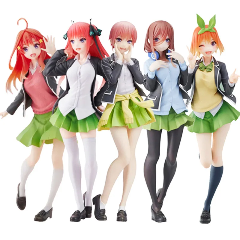 

Hot Anime The Quintessential Quintuplets Figure Nakano Ichika Nino Itsuki School Uniform Standing Static Collection 20CM PVC Toy