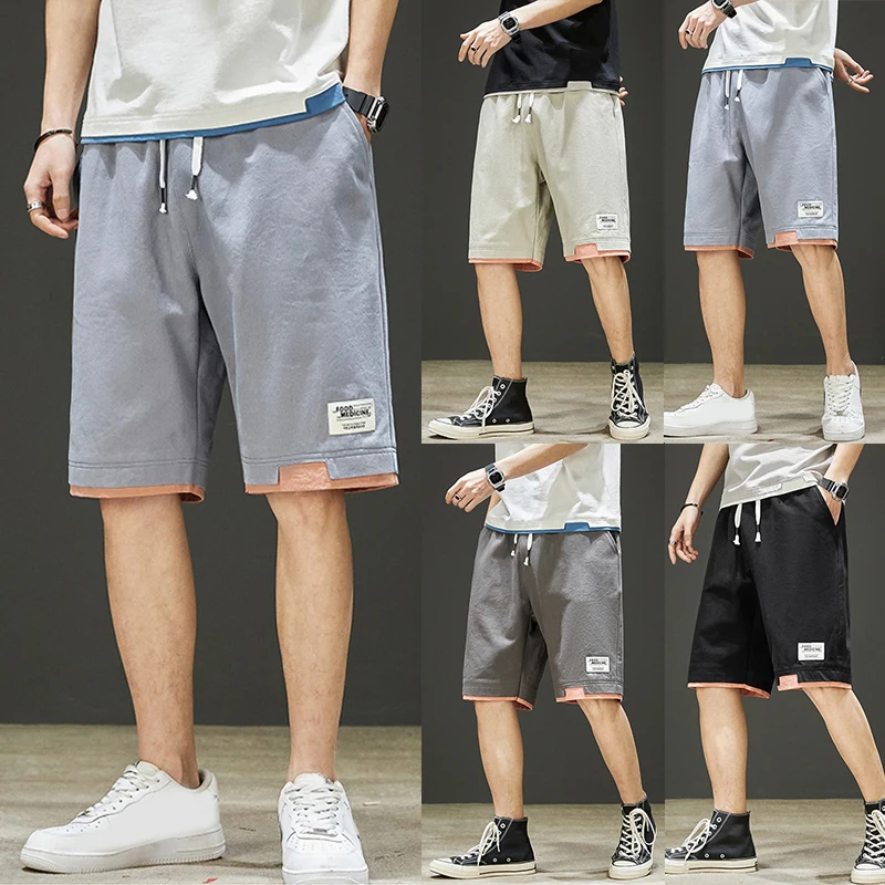 

Summer Cotton Shorts Pants Men Pants Thin Section Trend Casual Sports Pants Pants Loose Beach Seven Point Pants Men Fitness Mens