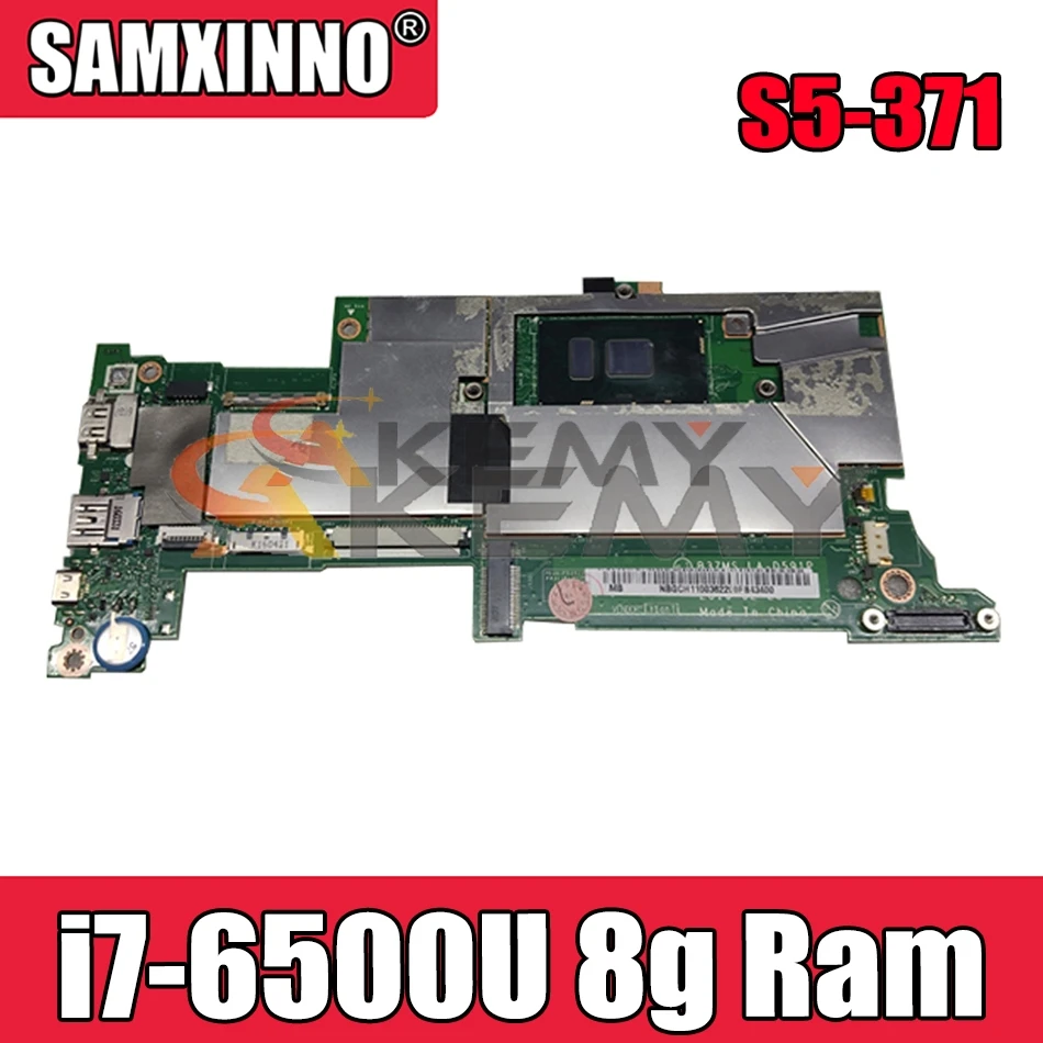 

AKEMY B3ZMS LA-D591P For Acer swift S5-371 S5-371T NBGCH11006 NB.GCH11.006 laptop motherboard SR2EZ i7-6500U 8g Ram
