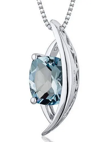 

Женское Ожерелье с кулоном из серебра 1,25 пробы, с синим аквамарином