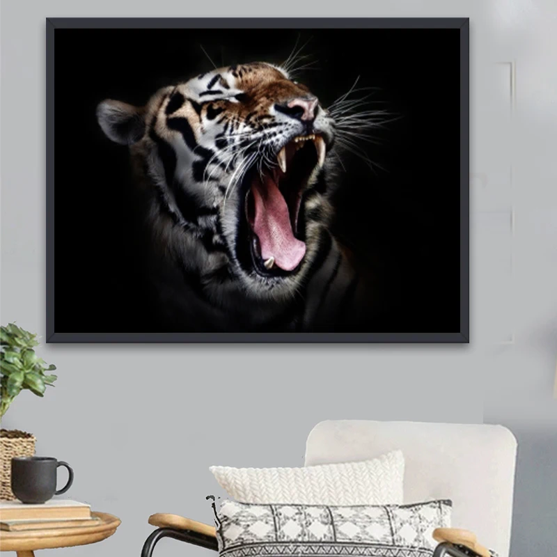 Алмазная 5D живопись «сделай сам», квадратная/круглая Алмазная вышивка, мозаика стразы, живопись, тигр, домашний подарок