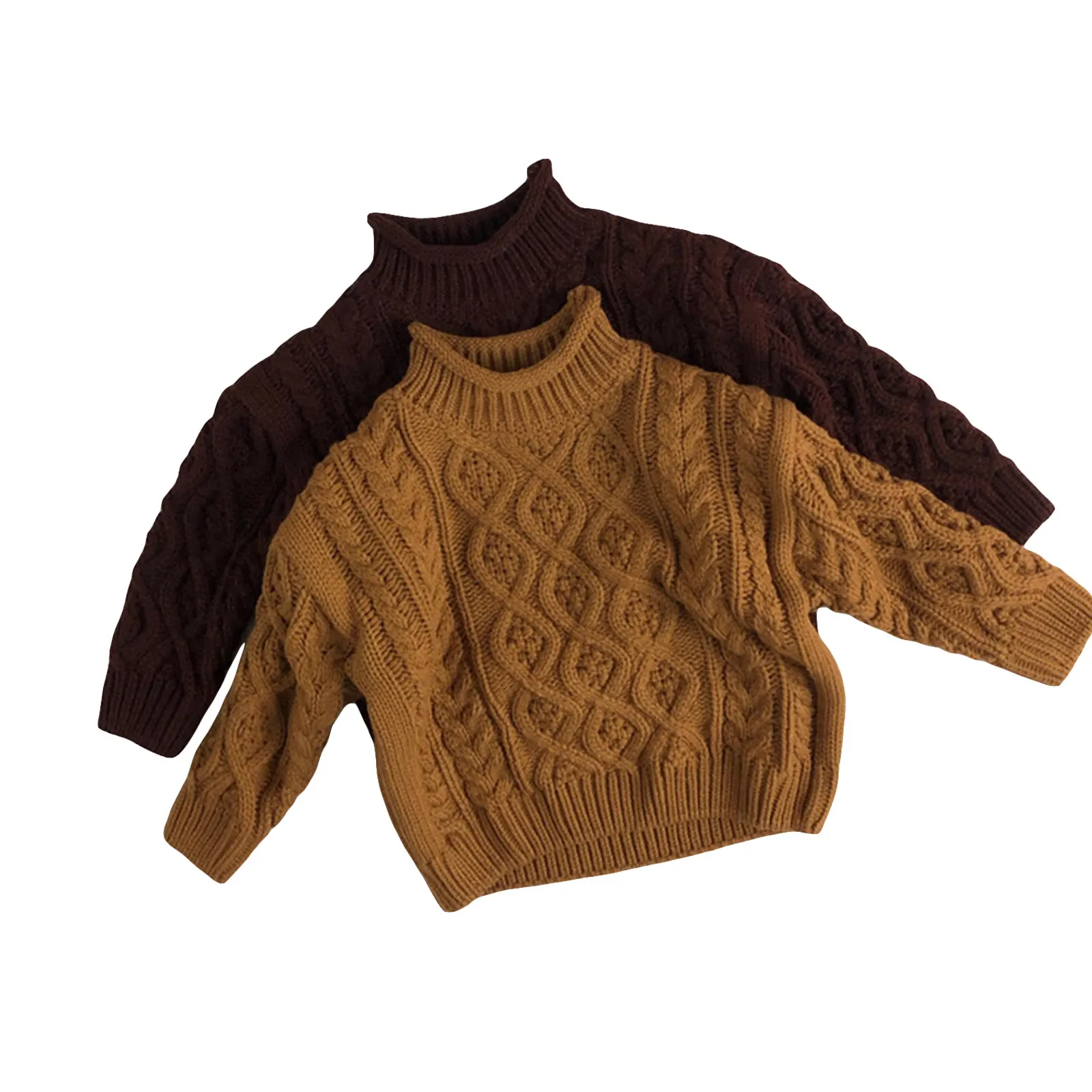 

Boy's Sweater 2-5 Years Autumn Winter Warm Long Sleeve Turtleneck Sweater Coat for Birthday Party Photography Vacation